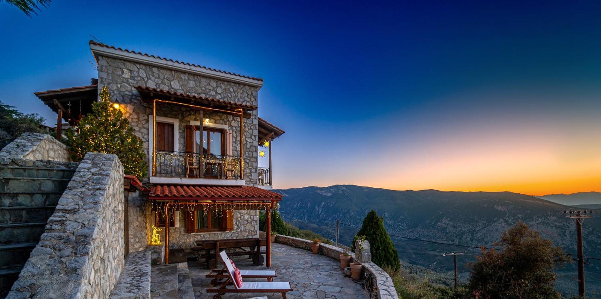 Rock Dandy Deluxe Chalet In Arachova - Delphi, Sauna, Prv Parking, Amazing View Luaran gambar