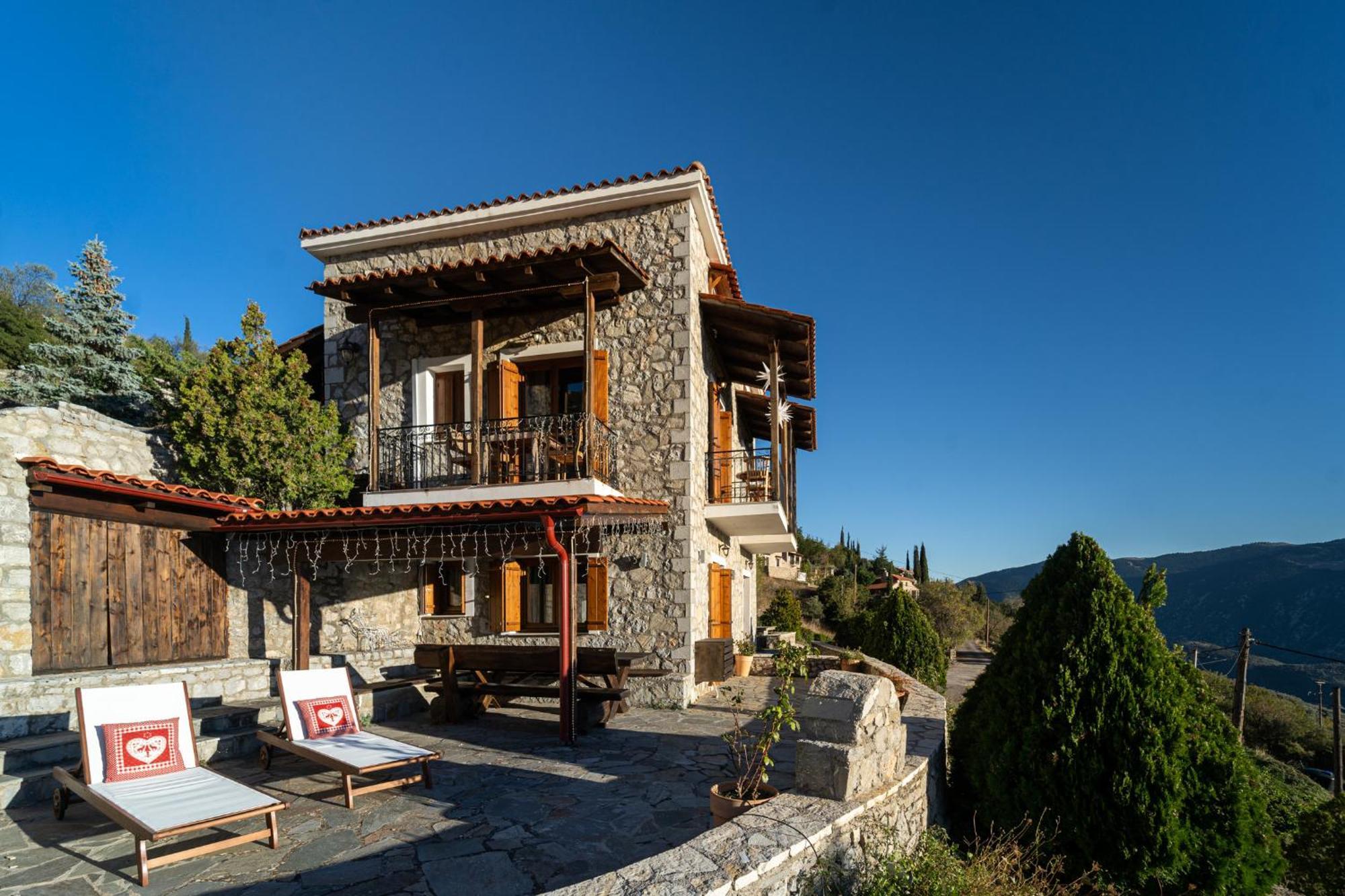 Rock Dandy Deluxe Chalet In Arachova - Delphi, Sauna, Prv Parking, Amazing View Luaran gambar
